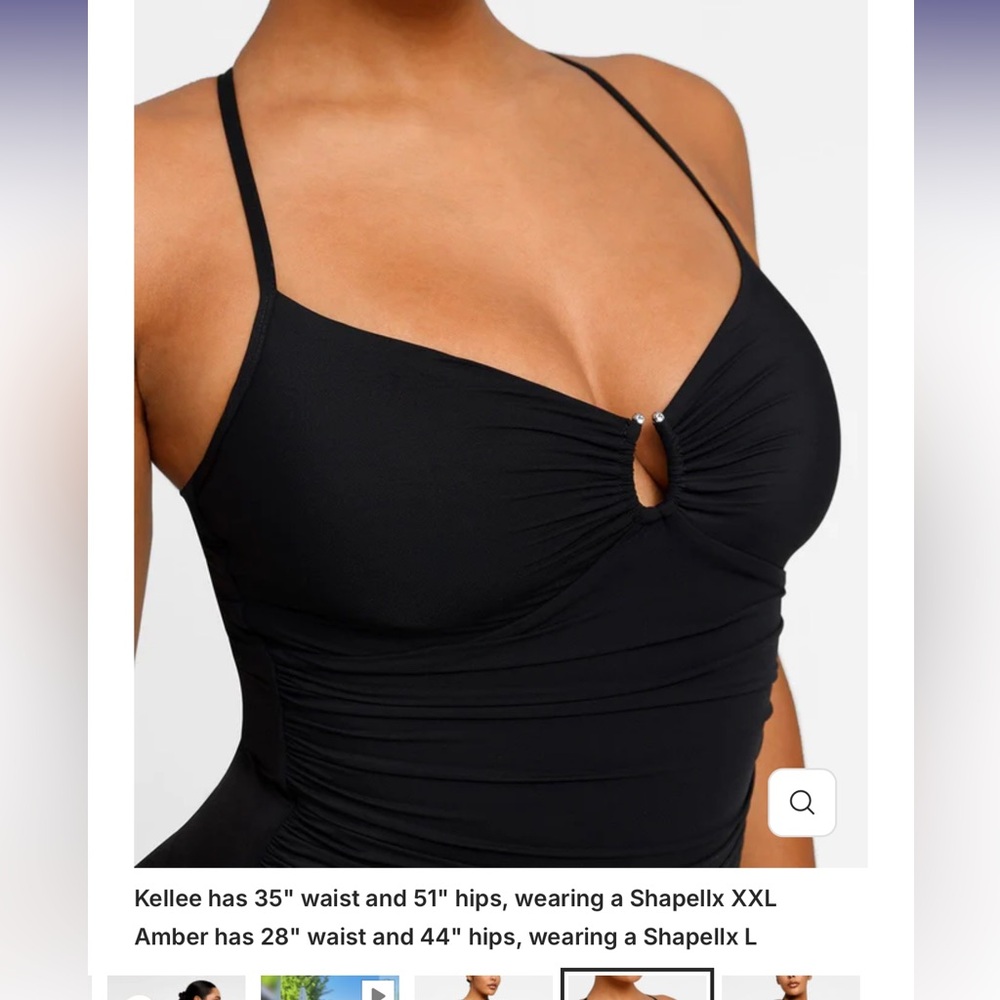 NWOT Shapellx Black One-Piece Swimsuit built in shapewear - Picture 6 of 10